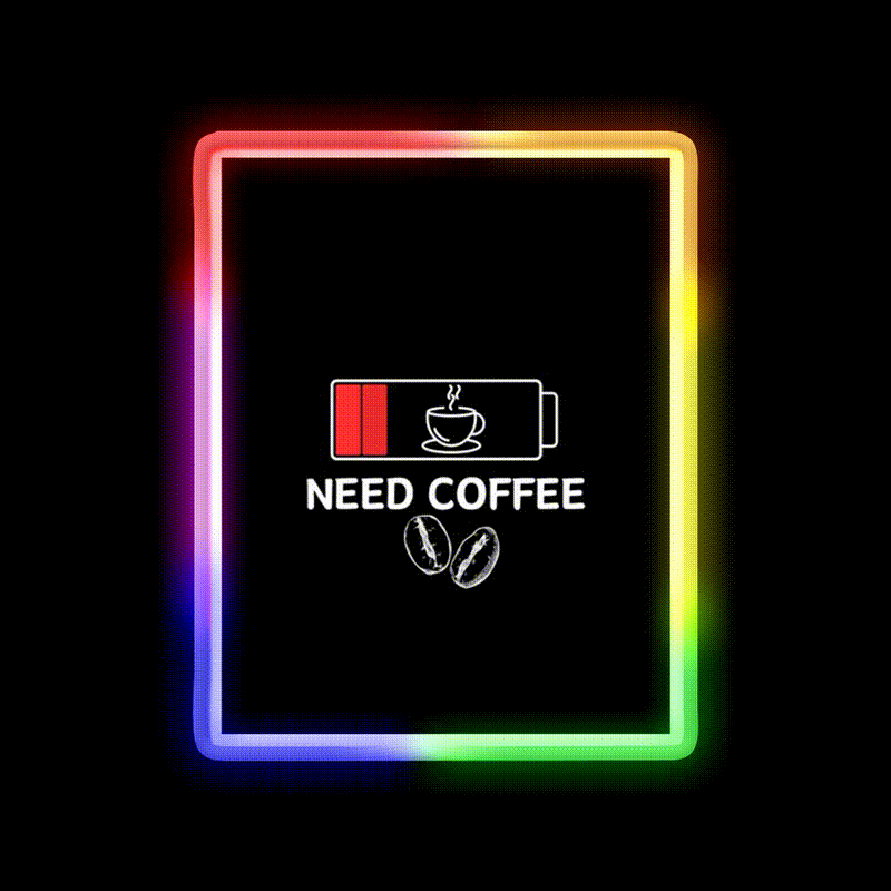 Coffee Loading Funny Caffeine Progress Bar Man Cave Bar Led Neon Sign Rgb Color