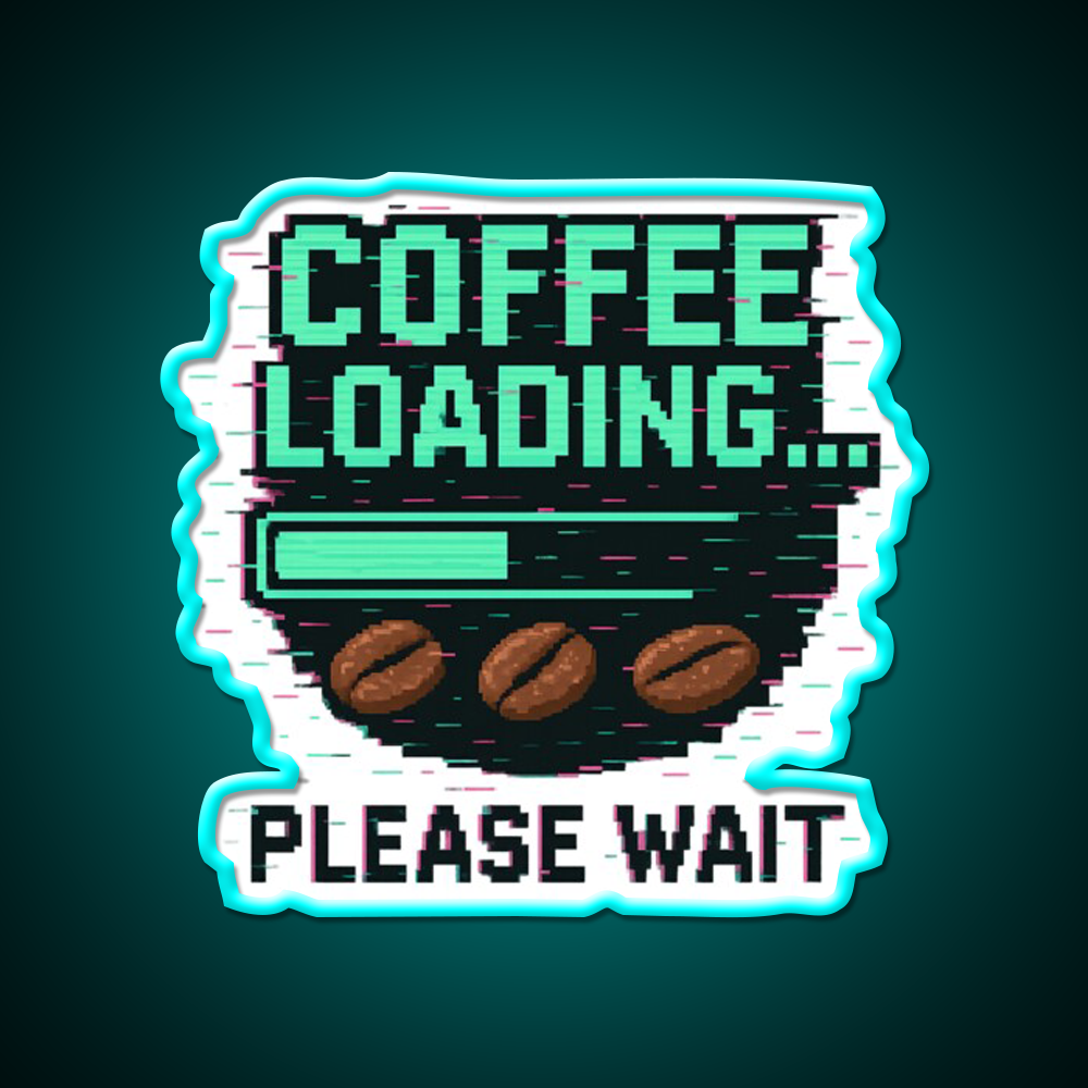 Coffee Loading Progress Bar Man Cave Bar Led Neon Sign Rgb Color