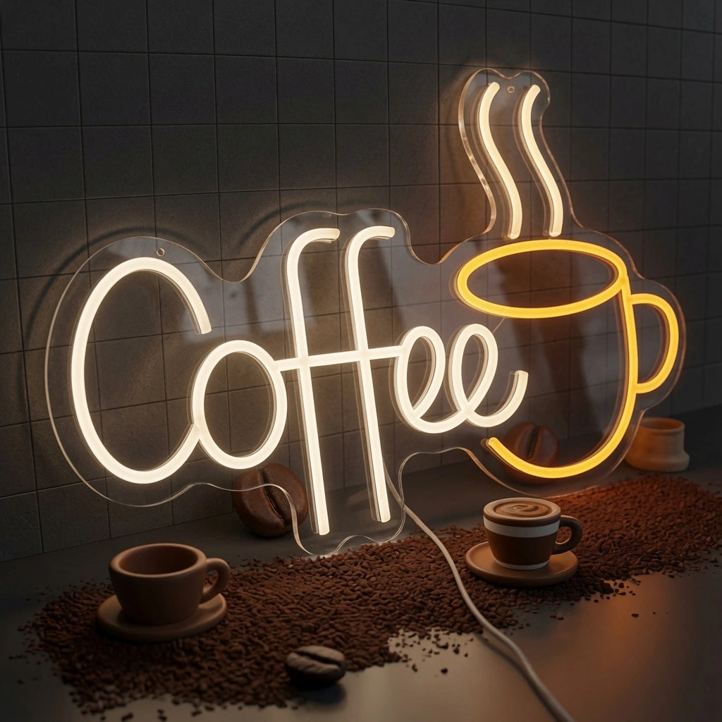 Coffee Lounge Wall Art LED Neon Sign - 01 Original Product Image