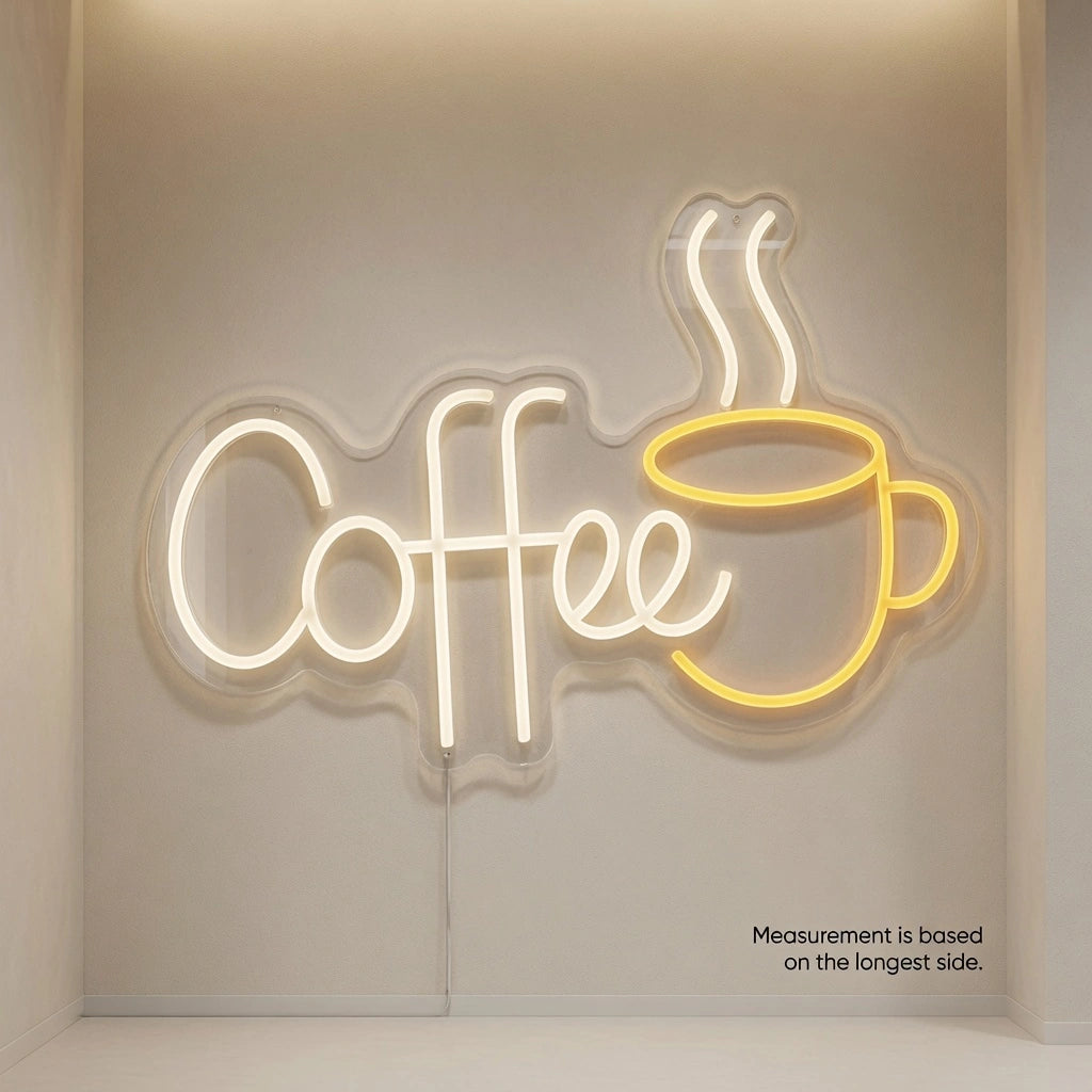 Coffee Lounge Wall Art LED Neon Sign - 04 Size Image