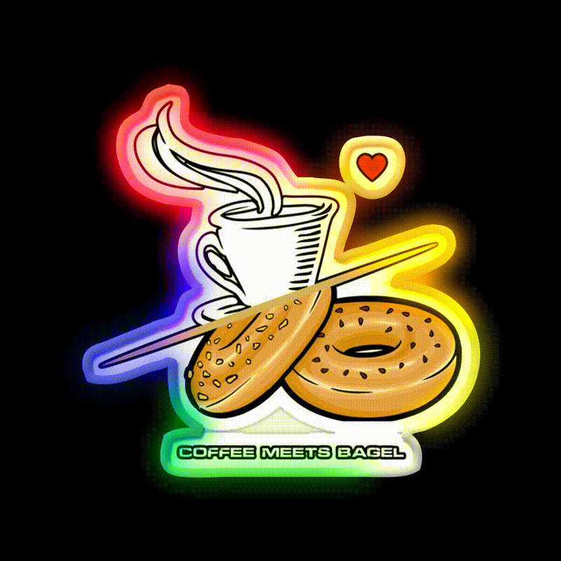 Coffee Meets Bagel Snack Food Led Neon Sign Rgb Color