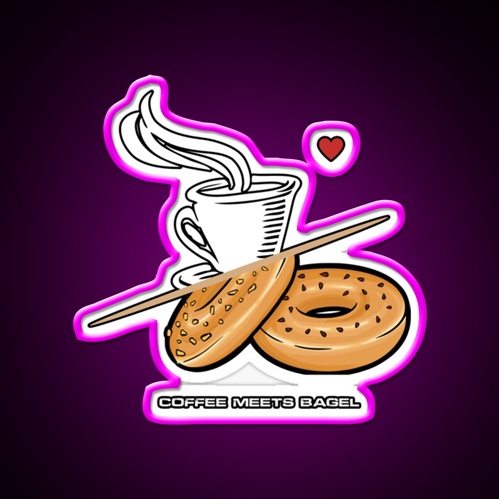 Coffee Meets Bagel Snack Food Led Neon Sign Rgb Color