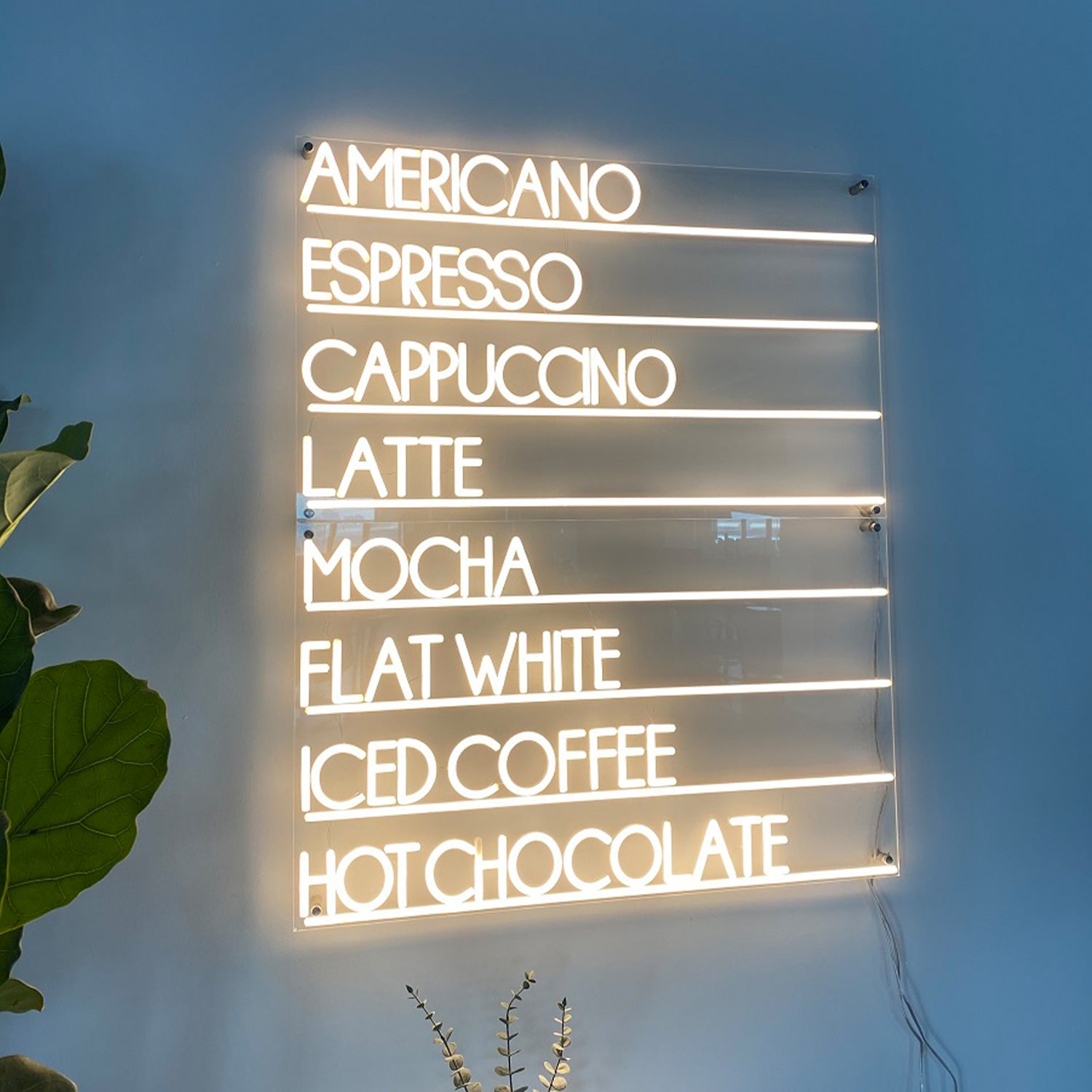 Coffee Menu Led Neon Sign Wall Art | Shineneon