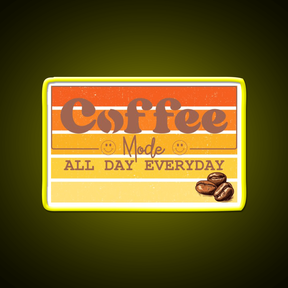 Coffee Mode All Day Everyday Cafe Led Neon Sign Espresso Bar Art Rgb Color - Shineneon