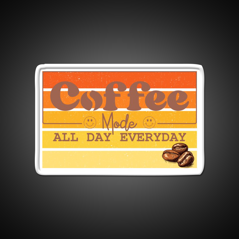 Coffee Mode All Day Everyday Cafe Led Neon Sign Espresso Bar Art Rgb Color