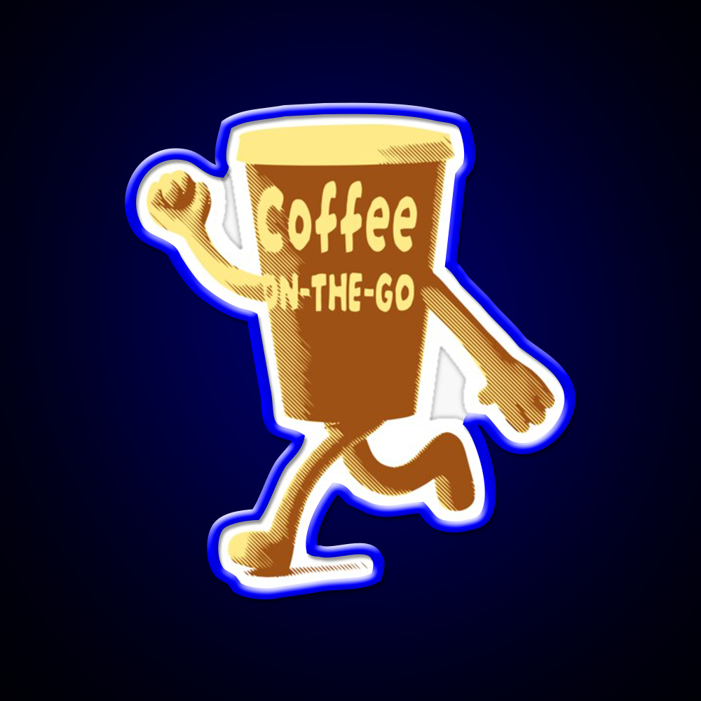Coffee On The Go V1 Cafe Led Neon Sign Espresso Bar Art Rgb Color