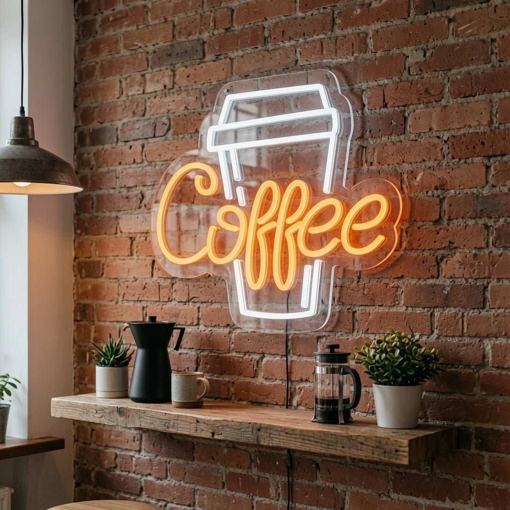 Coffee Retail Wall Decor LED Neon Sign - 03 Real Lifestyle Scene