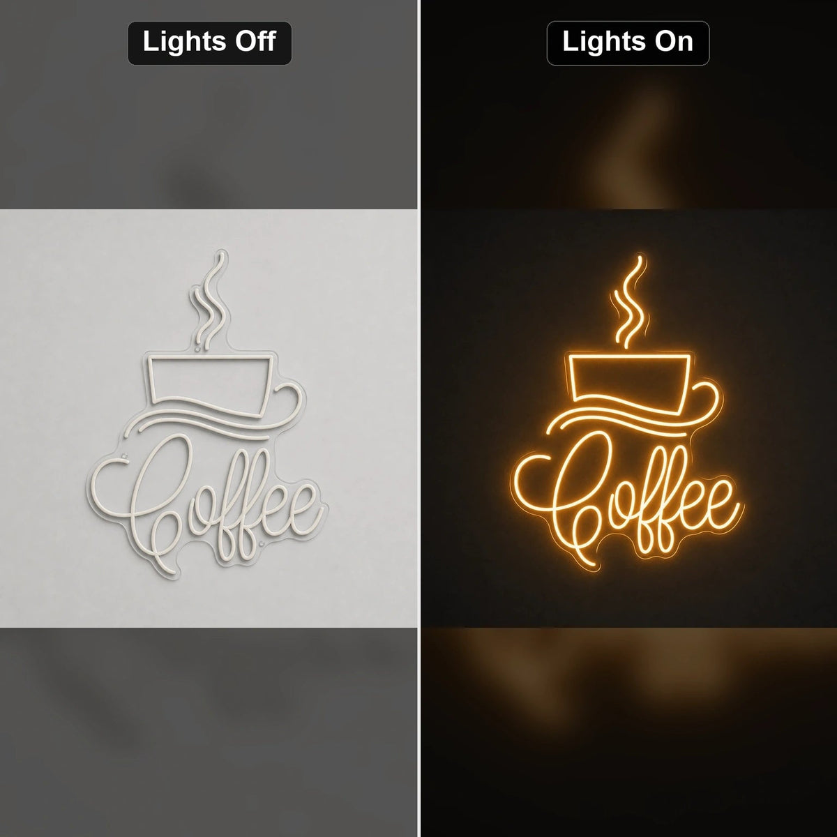 Coffee Script With Cup And Saucer LED Neon Sign Home Garage Wall Decoration - Shineneon