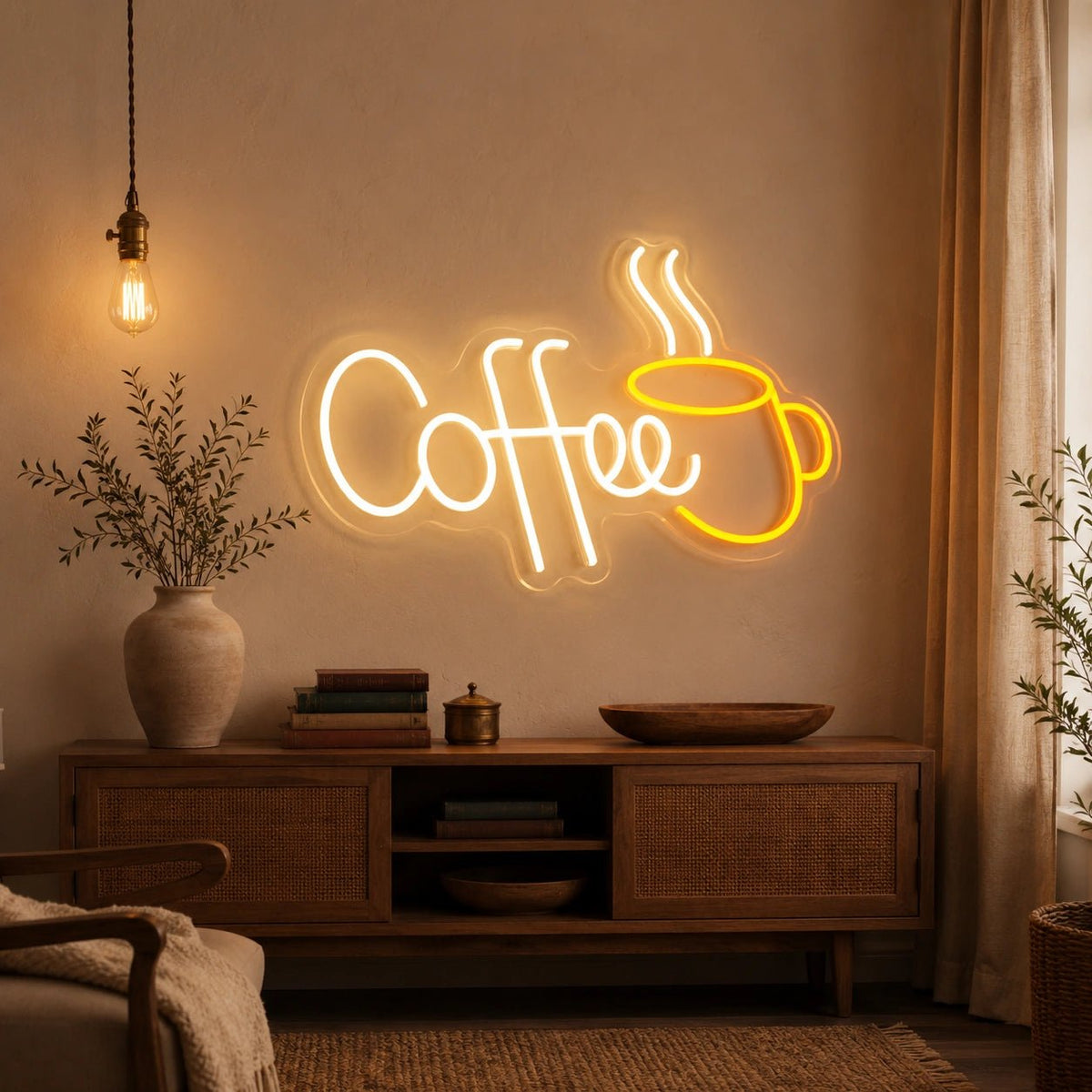 Coffee Script With Cup LED Neon Sign - Shineneon