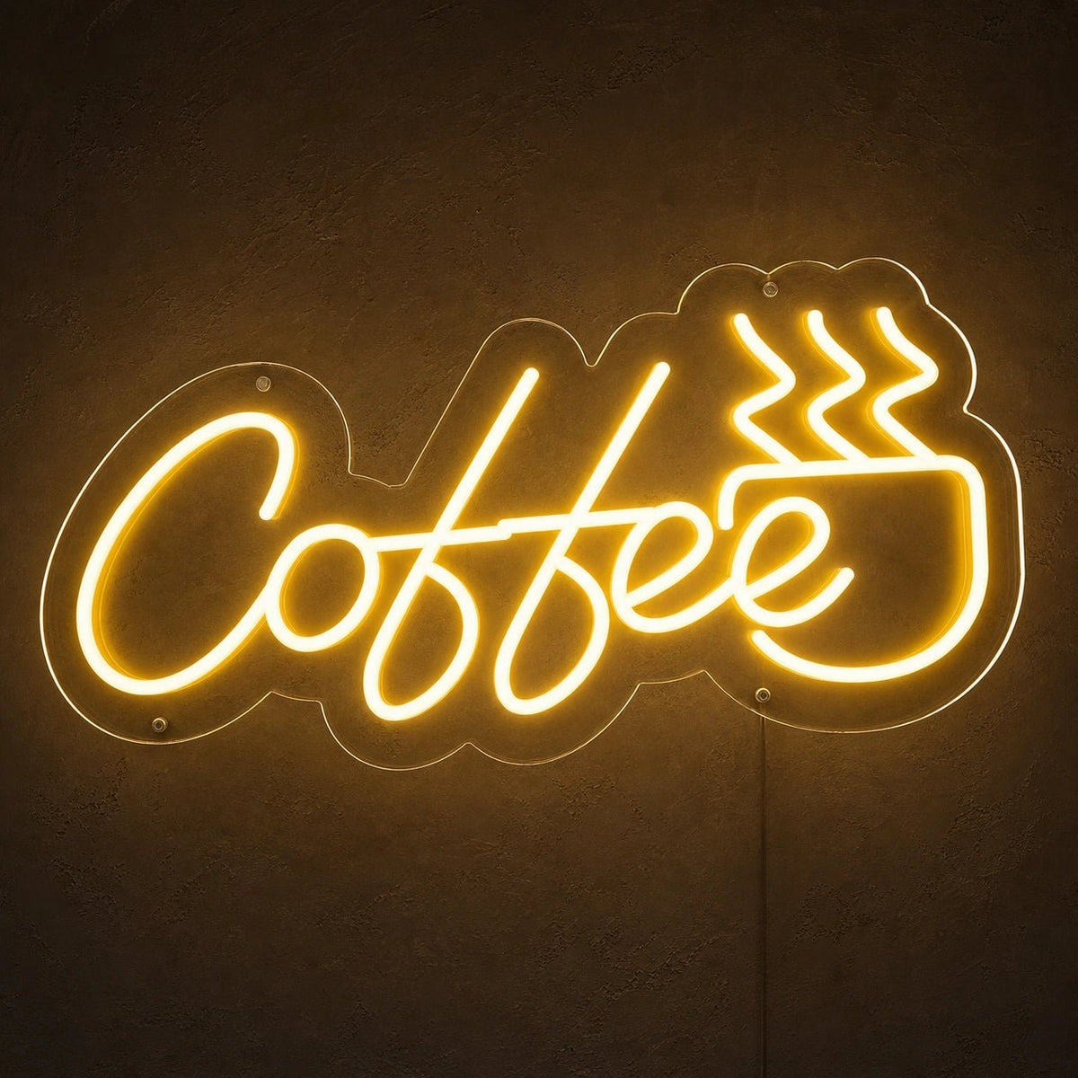 Coffee Script With Steaming Cup LED Neon Sign - Shineneon