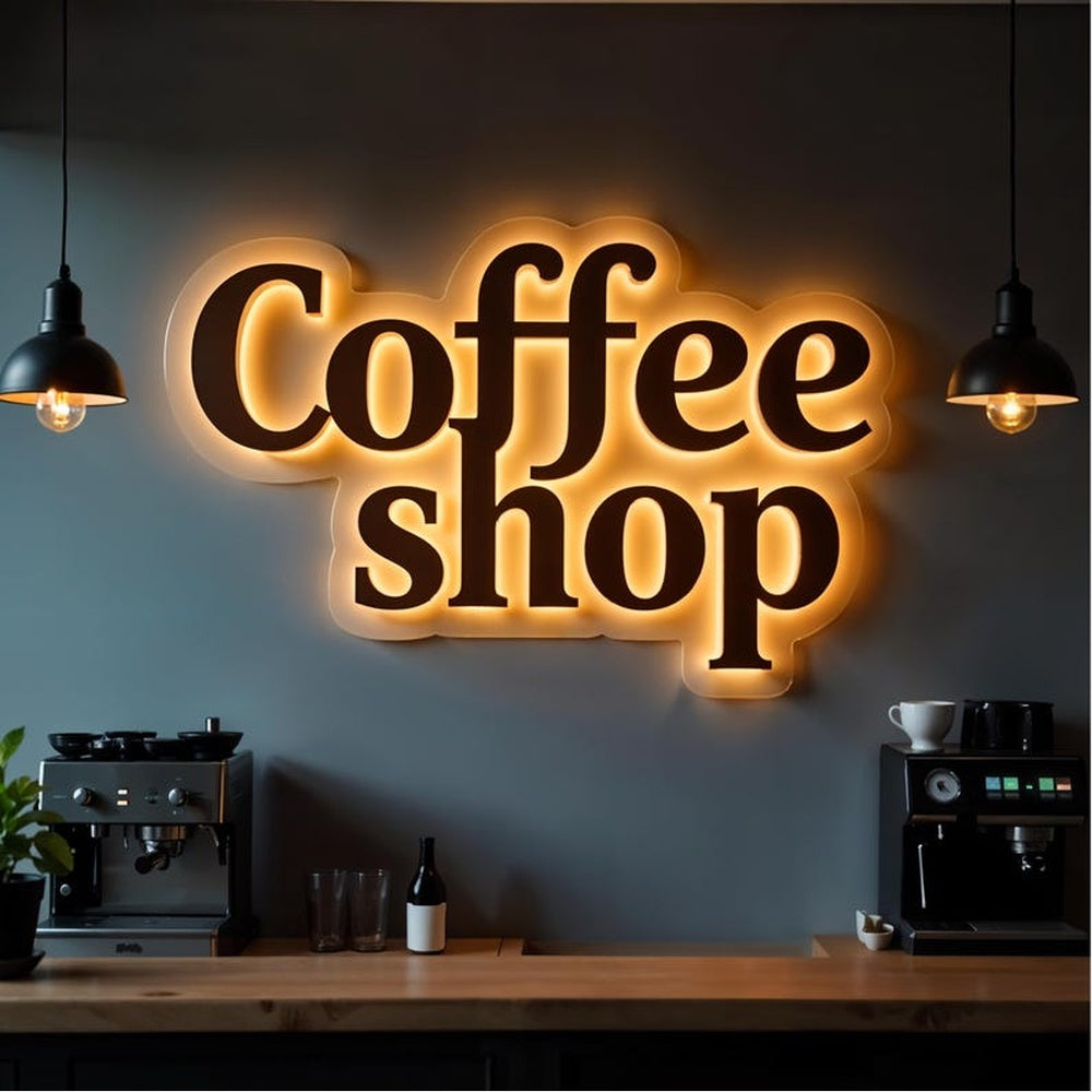 Coffee Shop 3D Backlit Channel Letters Led Light Sign