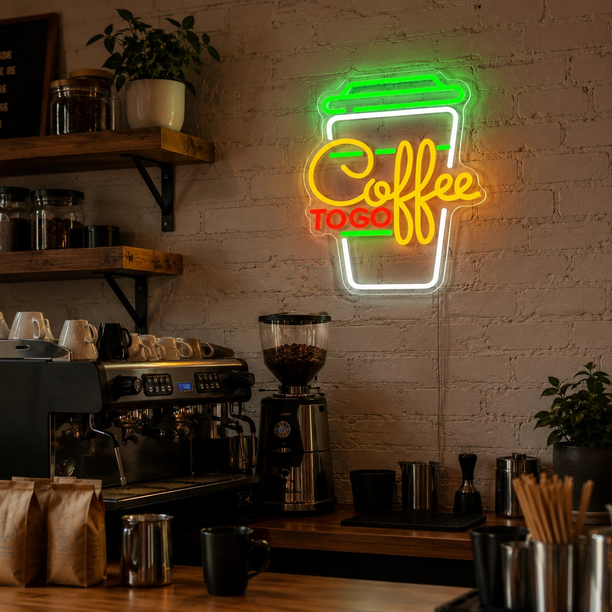 Coffee Shop Working LED Neon Sign - 02 High-Converting Product Image