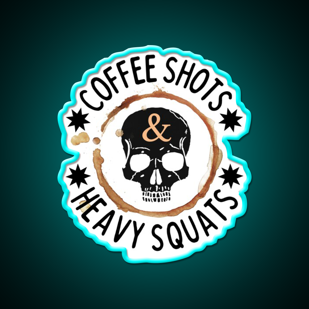 Coffee Shots And Heavy Squats Gym Fitness Led Neon Sign Rgb Color