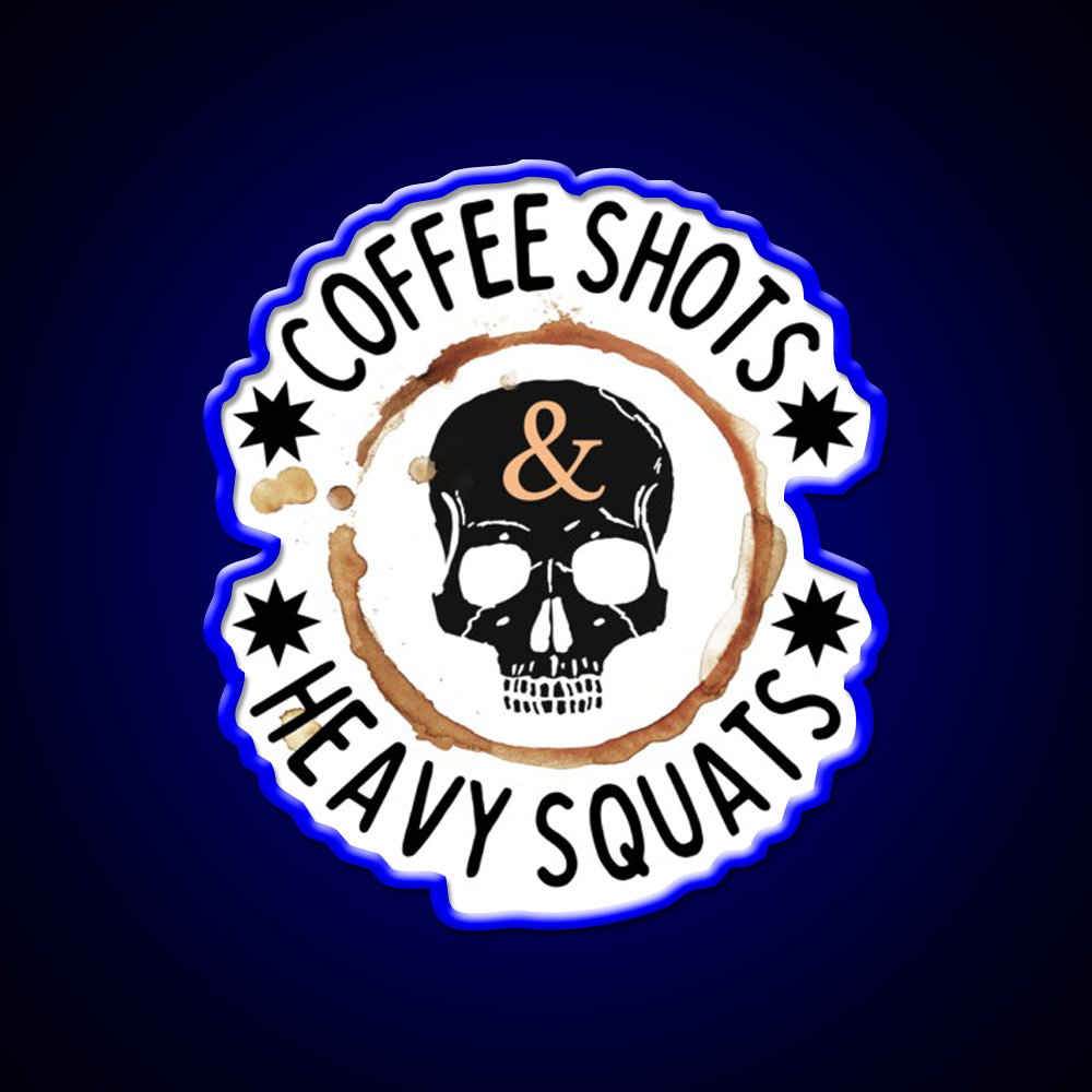 Coffee Shots And Heavy Squats Gym Fitness Led Neon Sign Rgb Color