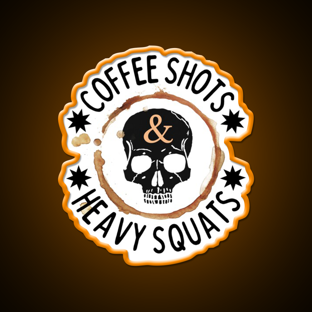 Coffee Shots And Heavy Squats Gym Fitness Led Neon Sign Rgb Color