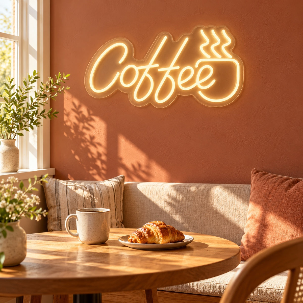 Coffee Steaming Cup LED Neon Sign - lifestyle view