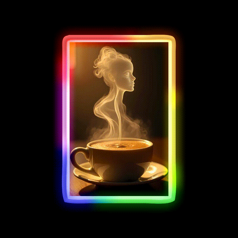 Coffee Surrealism Art Cafe Led Neon Sign Espresso Bar Art Rgb Color