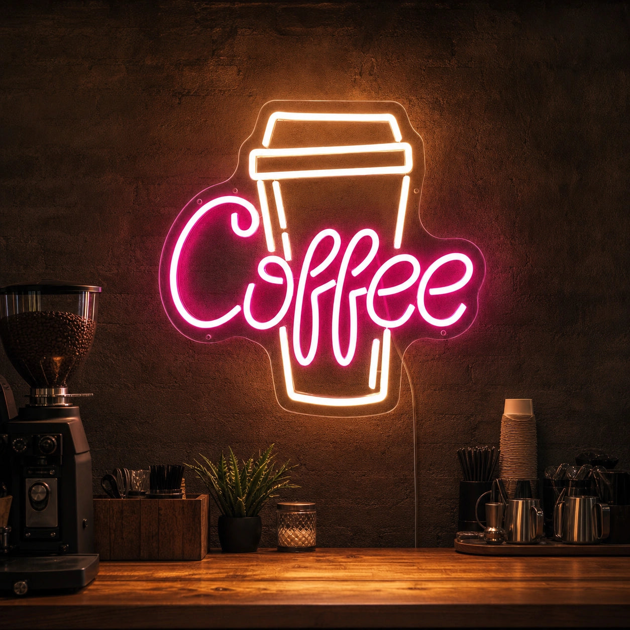 Coffee Takeaway Cup LED Neon Sign Man Cave Neon Sign high-converting product image
