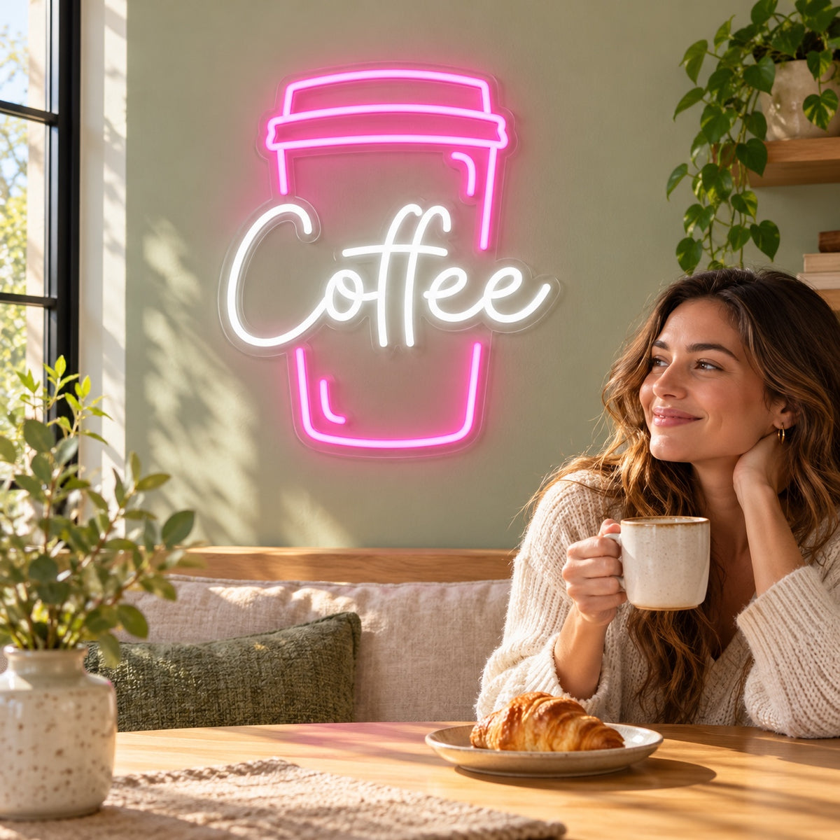 Coffee Takeaway Cup LED Neon Sign - lifestyle view