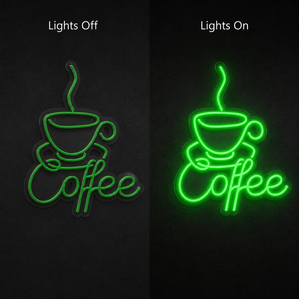 Coffee Text With Cup LED Neon Sign main product image