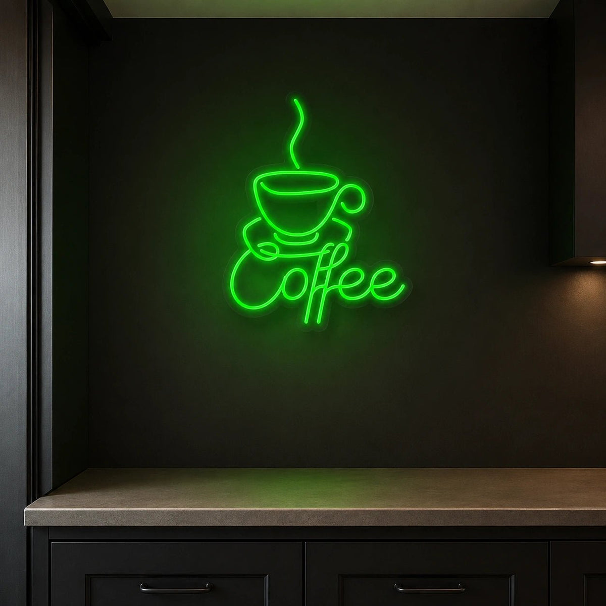 Coffee Text With Cup LED Neon Sign - Shineneon