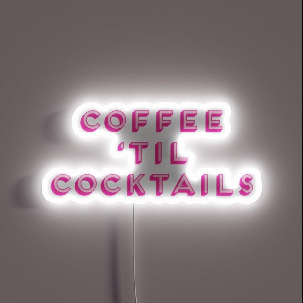 Coffee Til Cocktails Cheeky Fun Party Girl Rgb Led Neon Sign - Shineneon