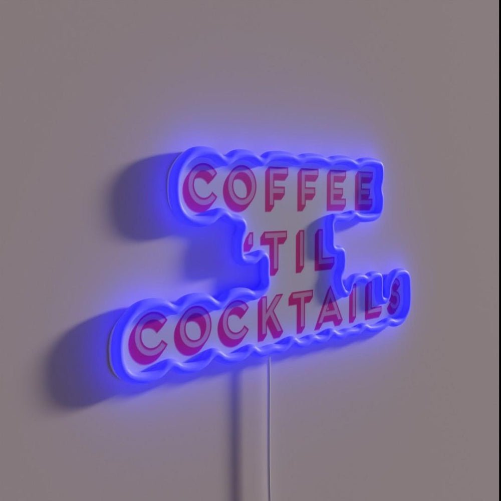 Coffee Til Cocktails Cheeky Fun Party Girl Rgb Led Neon Sign - Shineneon