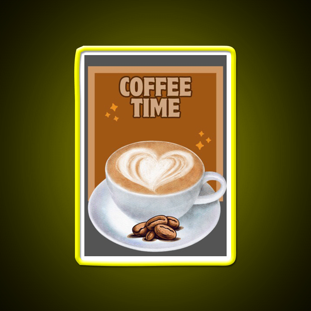 Coffee Time Cafe Led Neon Sign Espresso Bar Art Rgb Color