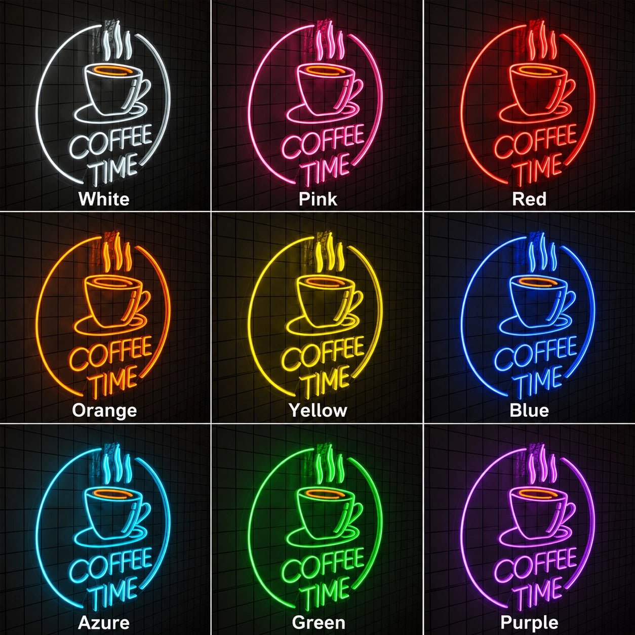 Coffee Time LED Neon Sign - 05 Color Grid
