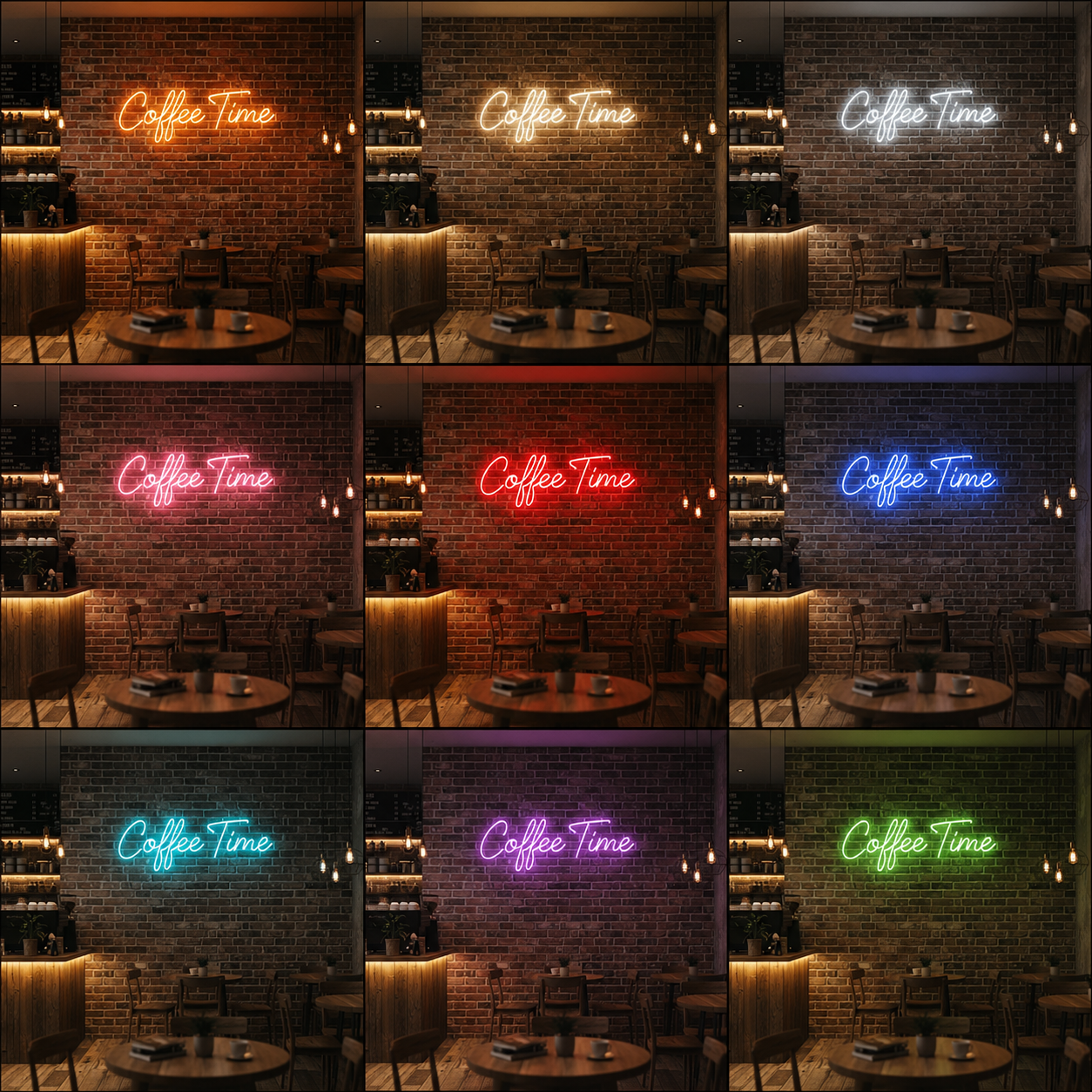 Coffee Time LED Neon Sign Wall Neon Sign - 05 Color Grid