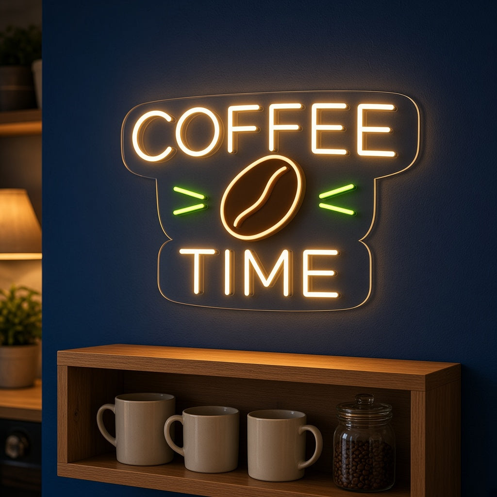 Coffee Time LED Neon Sign - advertising view