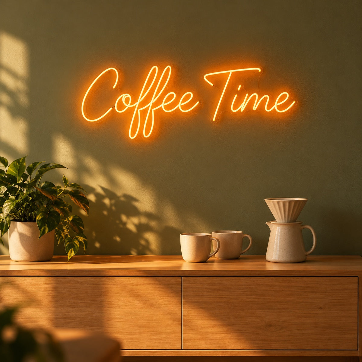 Coffee Time LED Neon Sign - advertising view