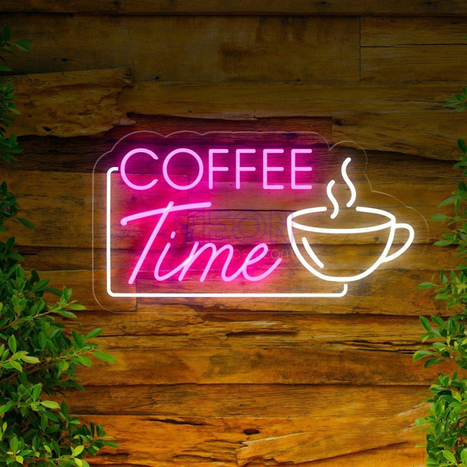 Coffee Time Pink Blue Led Neon Sign With Coffee Cup For Cafe Decor | Shineneon