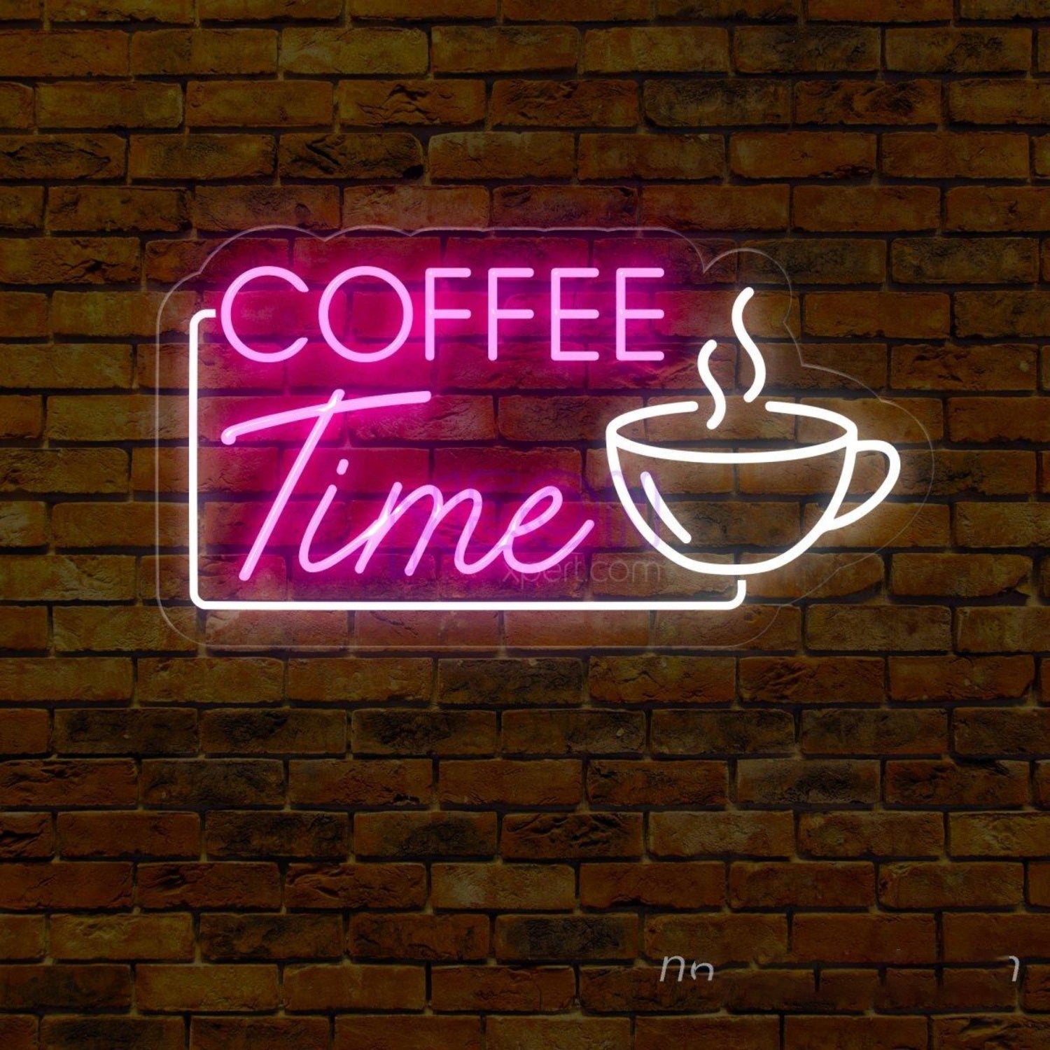 Coffee Time Pink Blue Led Neon Sign With Coffee Cup For Cafe Decor | Shineneon