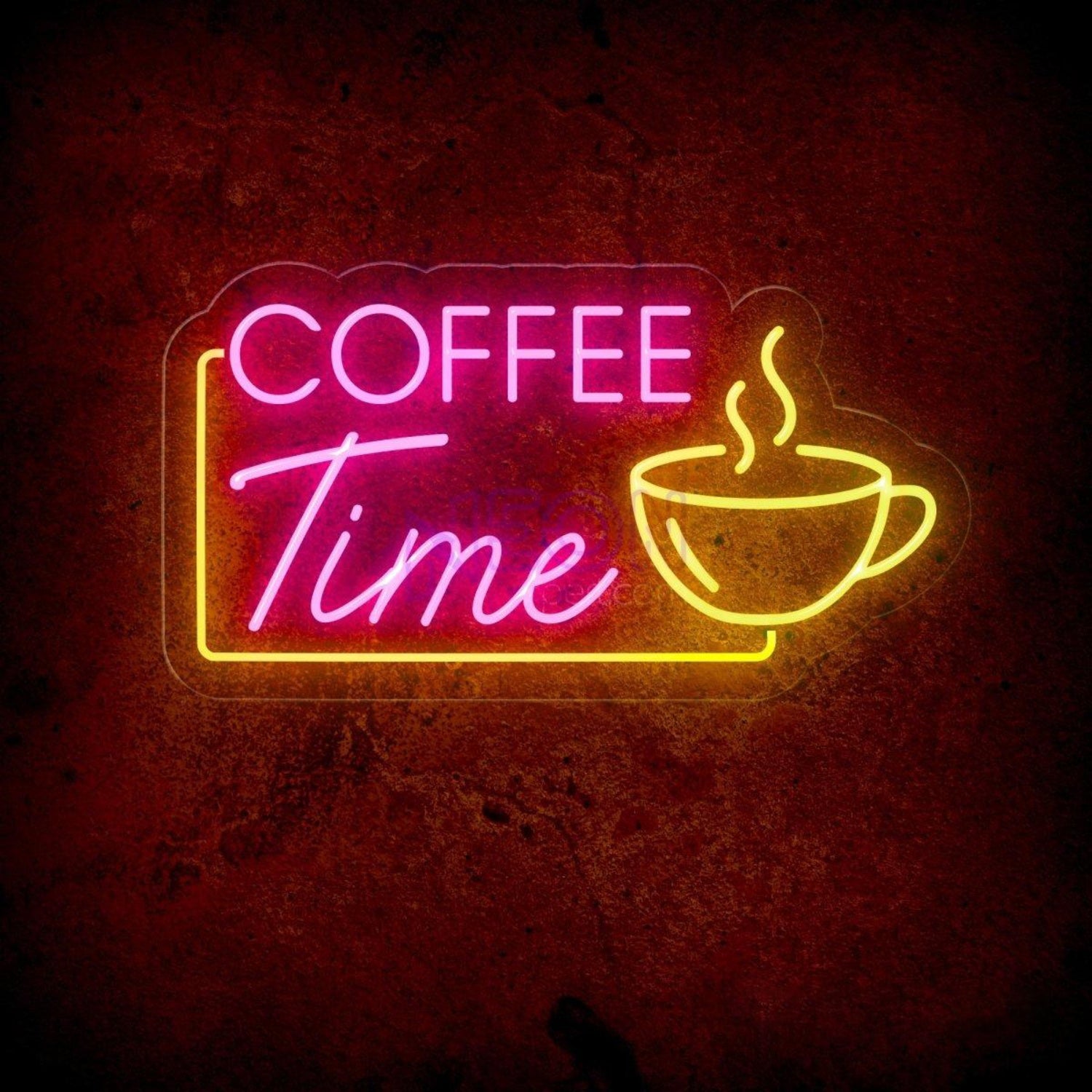 Coffee Time Pink Blue Led Neon Sign With Coffee Cup For Cafe Decor | Shineneon