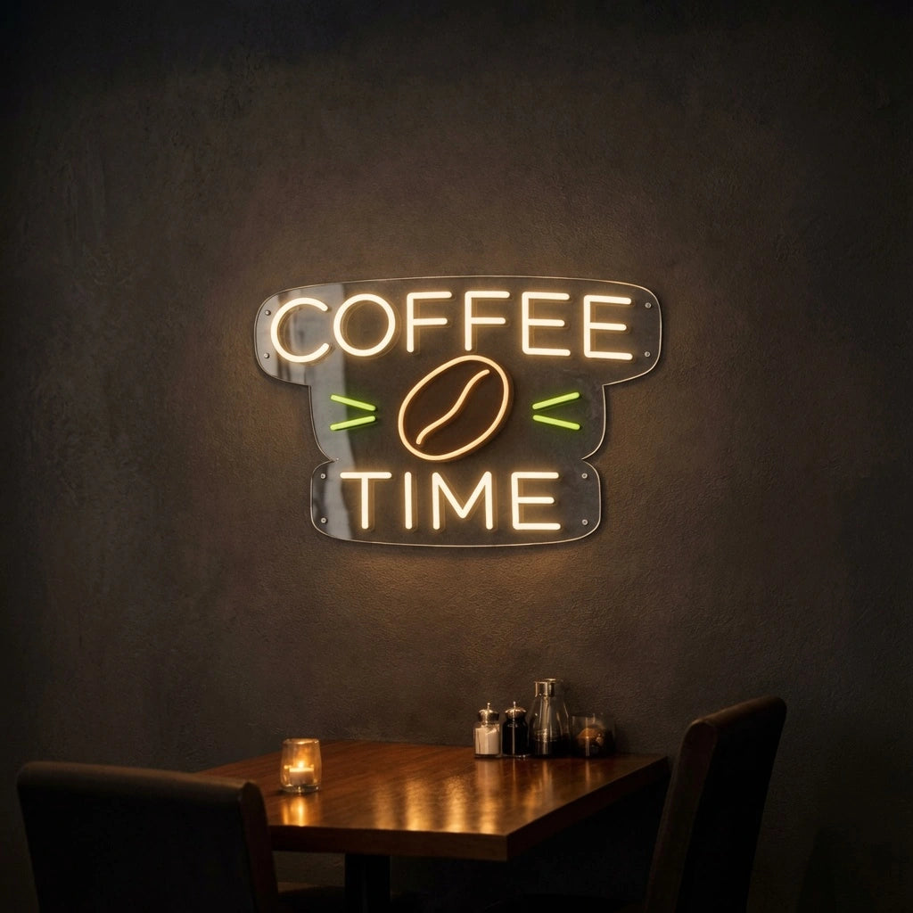 Coffee Time Wall Art LED Neon Sign - 01 Original Product Image