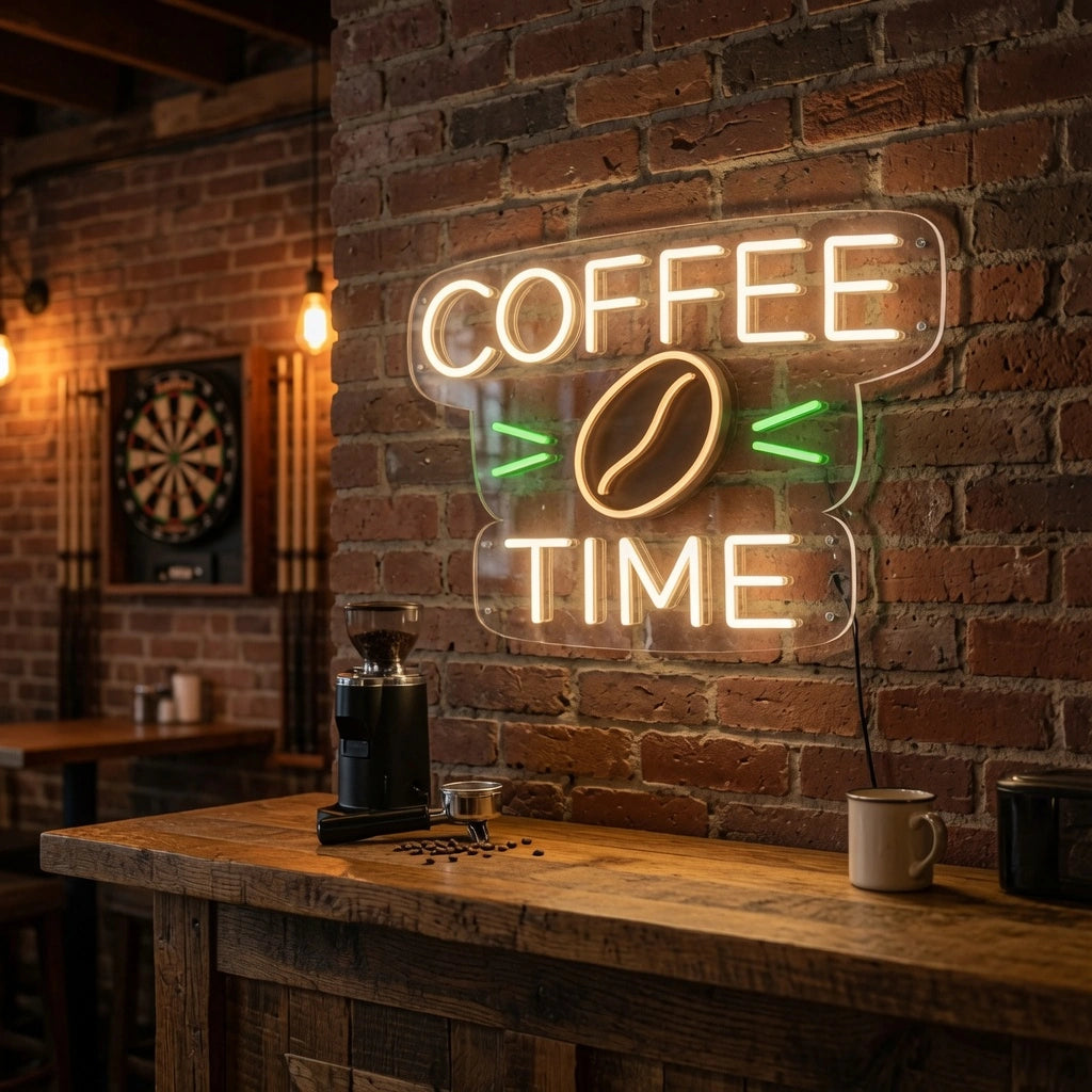Coffee Time Wall Art LED Neon Sign - 03 Real Lifestyle Scene