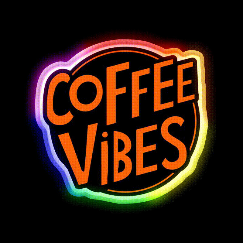 Coffee Vibes Cafe Led Neon Sign Espresso Bar Art For Home Decor Rgb Color