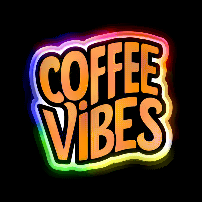 Coffee Vibes Cafe Led Neon Sign Espresso Bar Art For Home Rgb Color