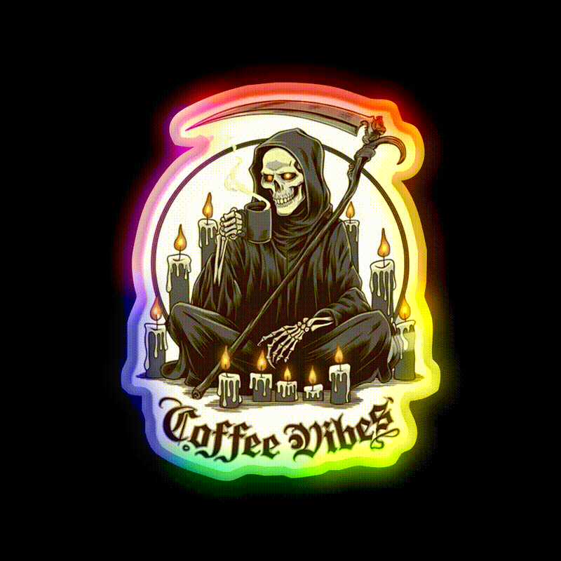 Coffee Vibes Cafe Led Neon Sign Espresso Bar Art Rgb Color