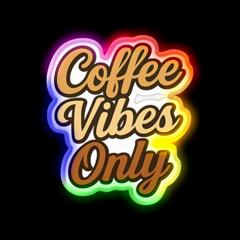 Coffee Vibes Only Aesthetic Design Cafe Led Neon Sign Espresso Bar Art Rgb Color
