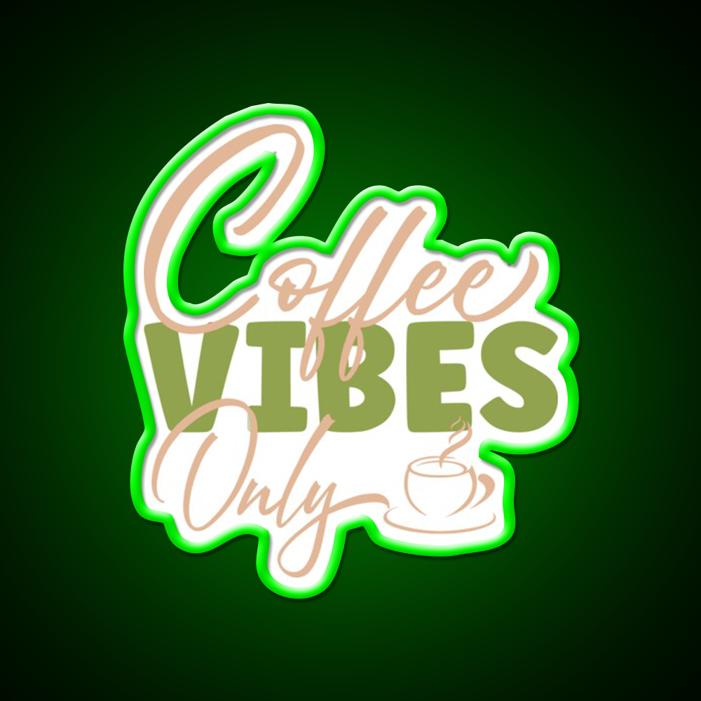 Coffee Vibes Only Cafe Led Neon Sign Espresso Bar Art Rgb Color