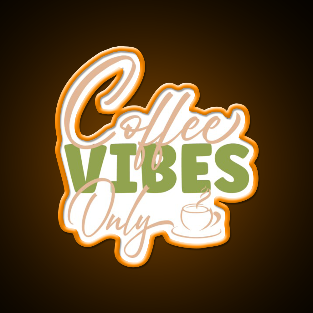 Coffee Vibes Only Cafe Led Neon Sign Espresso Bar Art Rgb Color