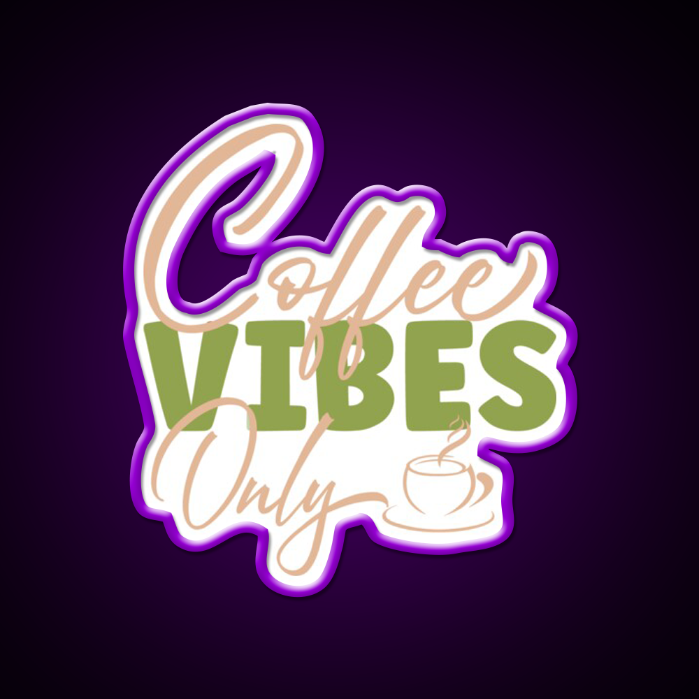 Coffee Vibes Only Cafe Led Neon Sign Espresso Bar Art Rgb Color