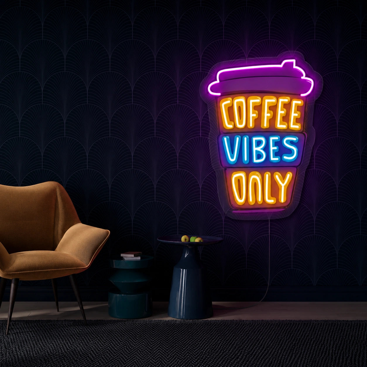 Coffee Vibes Only Takeaway Cup LED Neon Sign high-converting product image
