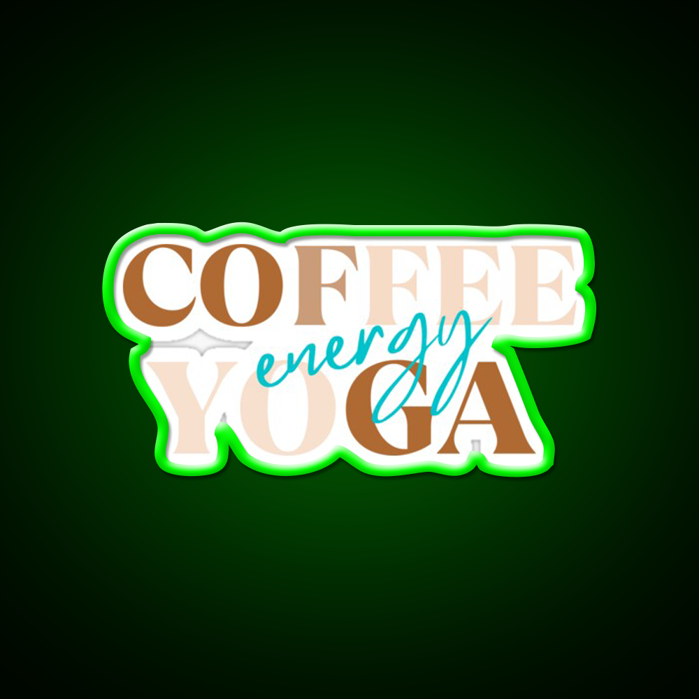 Coffee Yoga Energy Yoga Led Neon Sign For Wellness Space Rgb Color