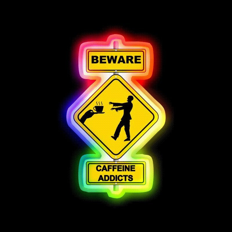 Coffee Zombie Man Cave Bar Led Neon Sign Rgb Color