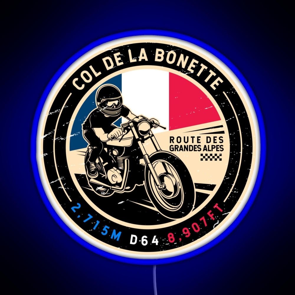 Col De La Bonette Route Des Grandes Motorcycle Led Neon Sign - Shineneon