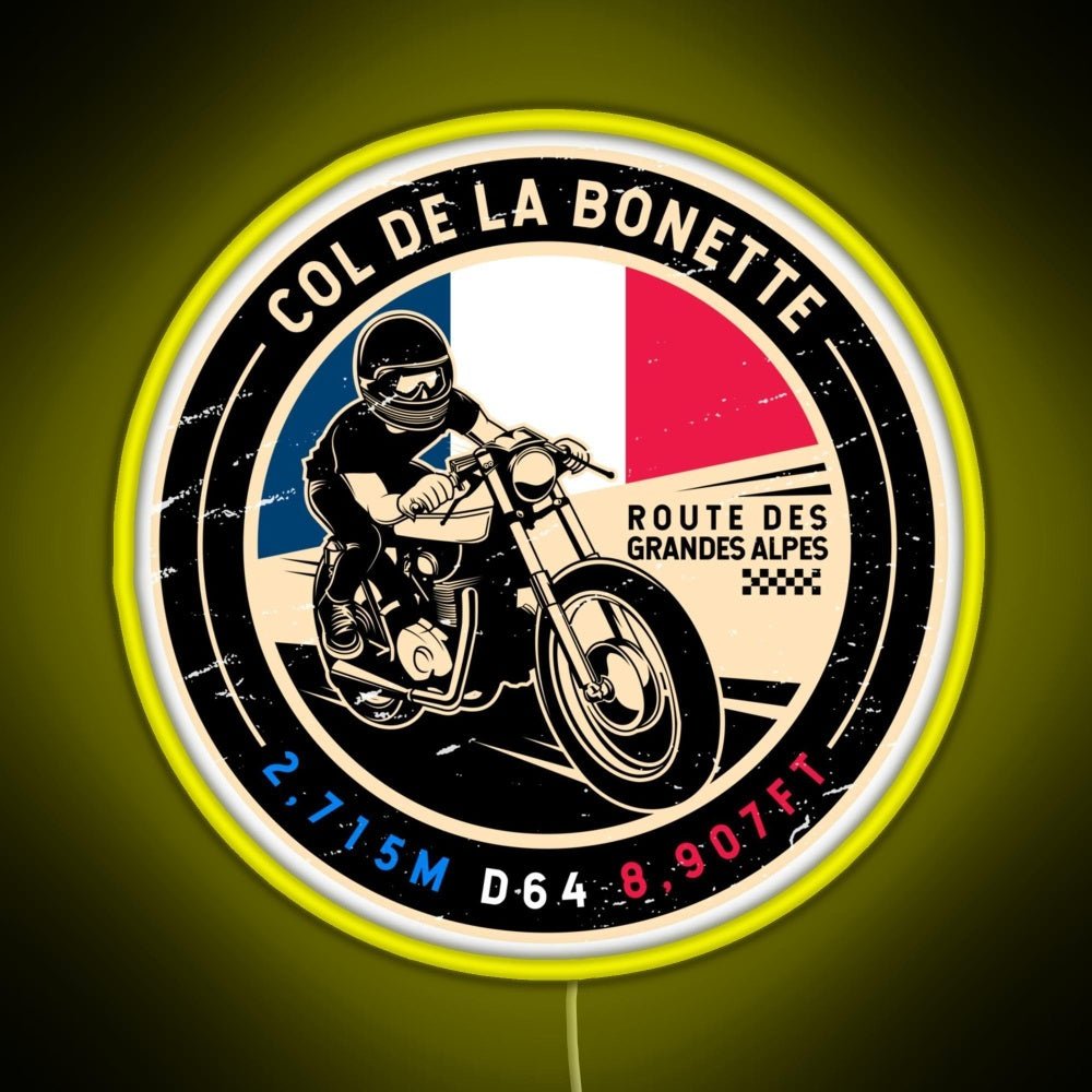 Col De La Bonette Route Des Grandes Motorcycle Led Neon Sign - Shineneon
