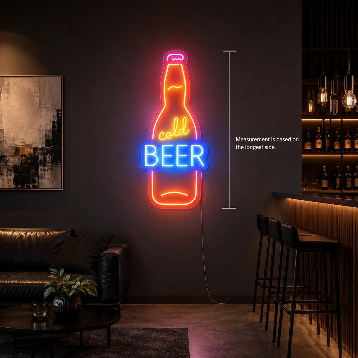 Cold Beer Bottle Man Cave LED Neon Sign - Shineneon